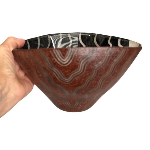 Posts Boda Sweden Tonga Hand Painted Art Glass Bowl - Picture 7 of 10